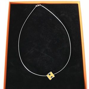 Hermes Silver Cage D’H Necklace